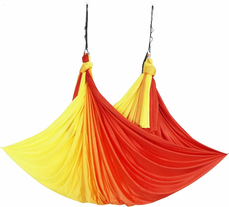 wellsem Aerial Yoga Hammock Aerial Pilates Silk Yoga Swing Set Inversion Equipment include daisy Chain, Pose Guide 5.5 yards - Image 1